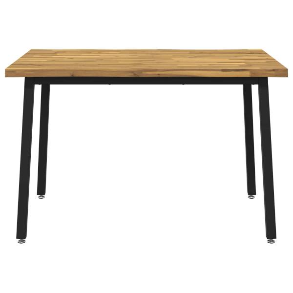 120 x 80 x 75 cm Massivholz Akazie Weiß und Schwarz