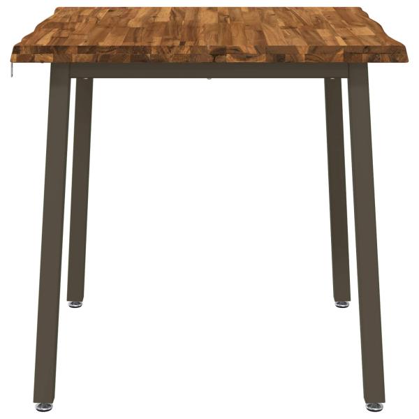 90 x 90 x 75 cm Massivholz Akazie Natur und Kaffee Quadratisch