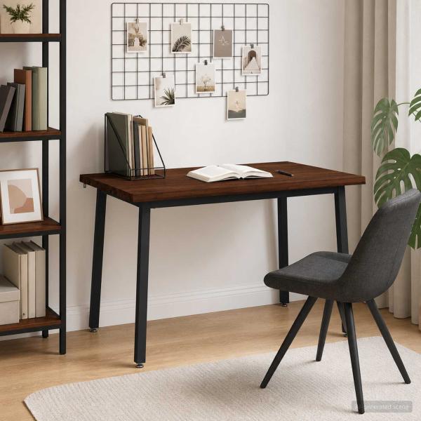 ARDEBO.de - 120 x 90 x 75 cm Massivholz Akazie Dunkelbraun und Schwarz