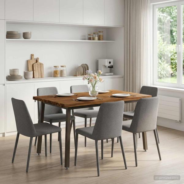 ARDEBO.de - 120 x 90 x 75 cm Massivholz Akazie Natur und Kaffee
