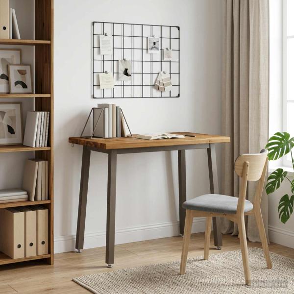 ARDEBO.de - 90 x 55 x 75 cm Massivholz Akazie Natur und Kaffee Rechtwinklig