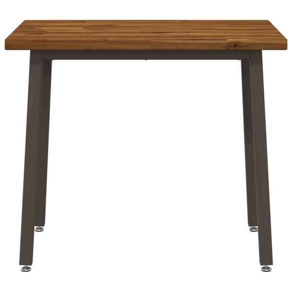 90 x 55 x 75 cm Massivholz Akazie Natur und Kaffee Rechtwinklig