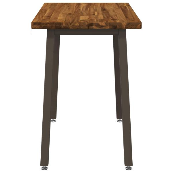 90 x 55 x 75 cm Massivholz Akazie Natur und Kaffee Rechtwinklig