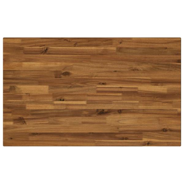 90 x 55 x 75 cm Massivholz Akazie Natur und Kaffee Rechtwinklig