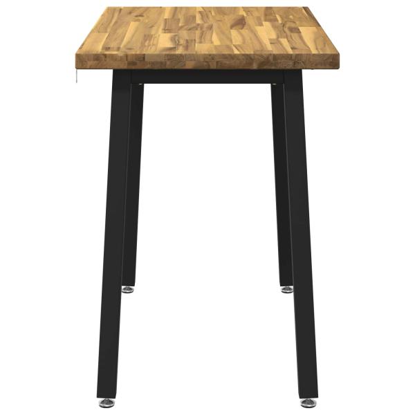 90 x 55 x 75 cm Massivholz Akazie Weiß und Schwarz Rechtwinklig