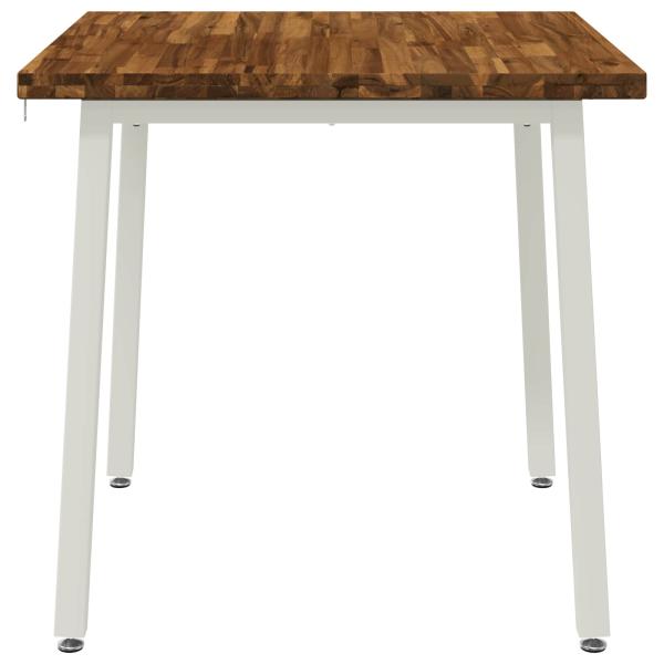 70 x 70 x 75 cm Massivholz Akazie Natürlich und Weiß