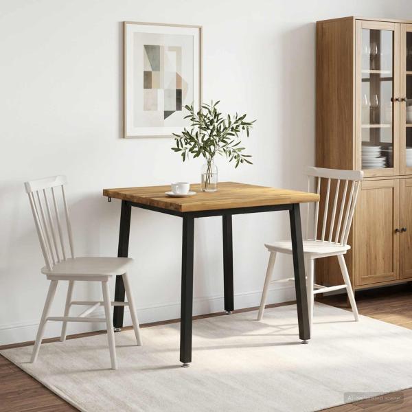 ARDEBO.de - 70 x 70 x 75 cm Massivholz Akazie Weiß und Schwarz Quadratisch