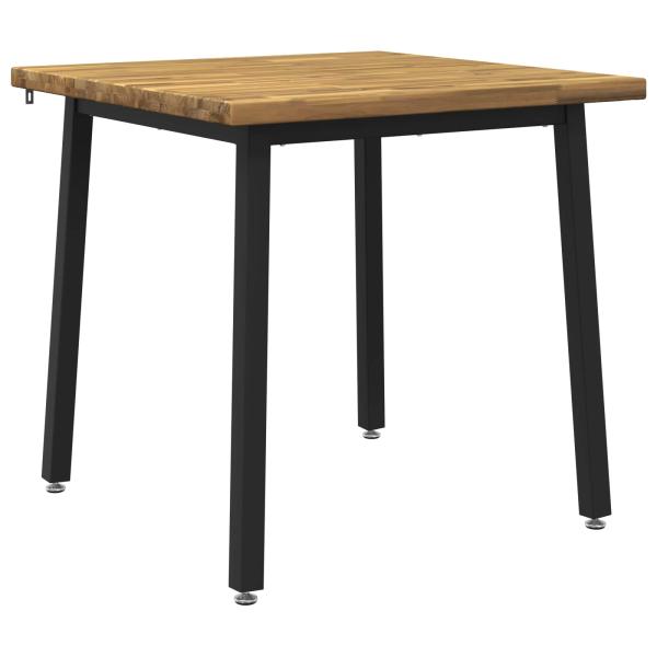 70 x 70 x 75 cm Massivholz Akazie Weiß und Schwarz Quadratisch
