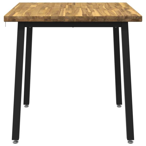 70 x 70 x 75 cm Massivholz Akazie Weiß und Schwarz Quadratisch