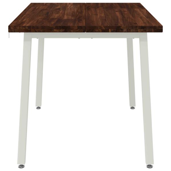 120 x 70 x 75 cm Massivholz Akazie Dunkelbraun und Weiß