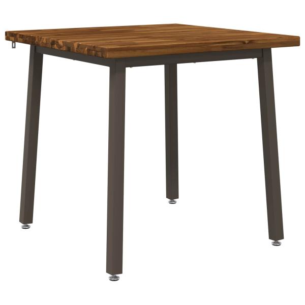 80 x 80 x 75 cm Massivholz Akazie Natur und Kaffee Quadratisch