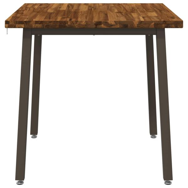 80 x 80 x 75 cm Massivholz Akazie Natur und Kaffee Quadratisch