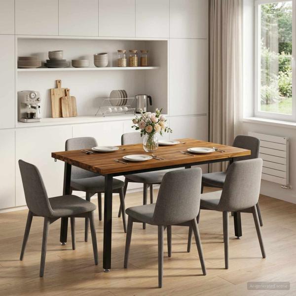 ARDEBO.de - 120 x 80 x 75 cm Massivholz Akazie Nat?rlich und Schwarz