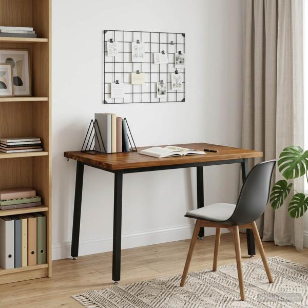 120 x 80 x 75 cm Massivholz Akazie Nat?rlich und Schwarz