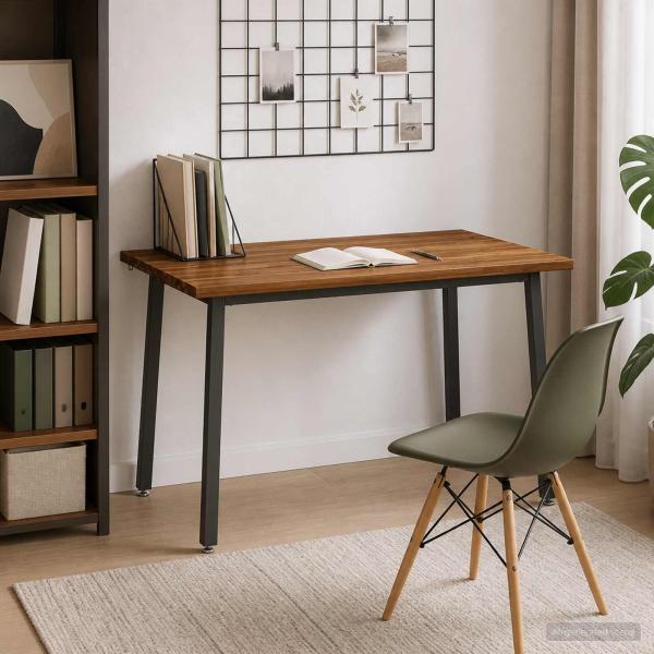 ARDEBO.de - 120 x 80 x 75 cm Massivholz Akazie Natur und Kaffee