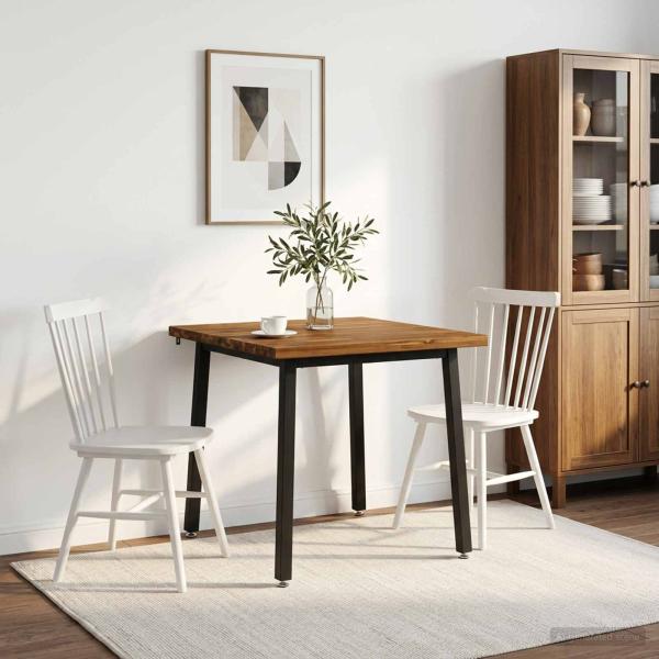 ARDEBO.de - 90 x 90 x 75 cm Massivholz Akazie Nat?rlich und Schwarz