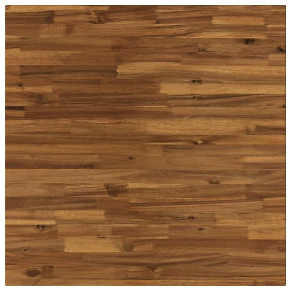 90 x 90 x 75 cm Massivholz Akazie Natur und Kaffee Quadratisch