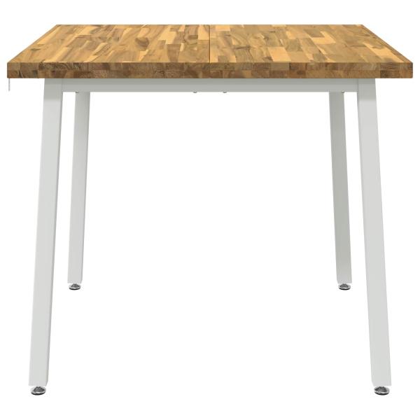 Quadratischer Esstisch 90 x 90 x 75 cm Massivholz Akazie Weiß