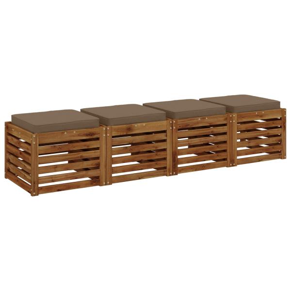 4-teilige Sitzkissen VUGHT 4 pcs 100 % Polyester Taupe