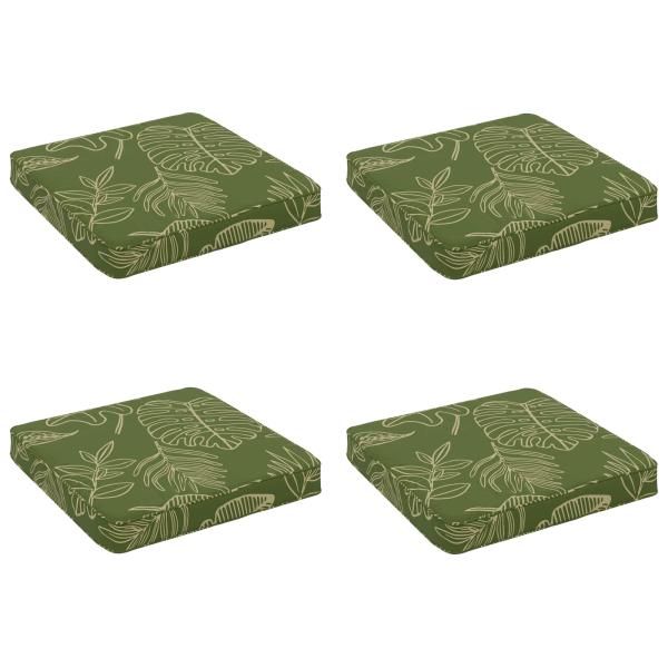 ARDEBO.de - 4-teilige Sitzkissen VUGHT 4 pcs 100 % Polyester Blattdesign