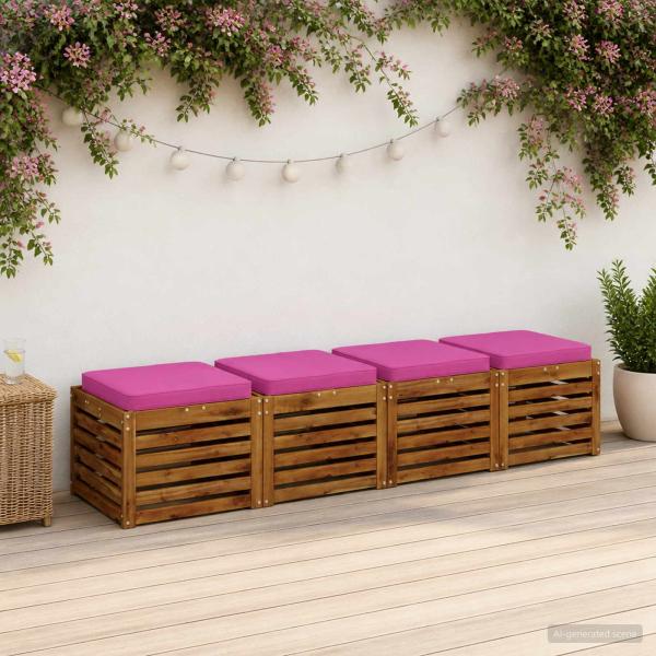 ARDEBO.de - 4-teilige Sitzkissen VUGHT 4 pcs 100 % Polyester Rosa