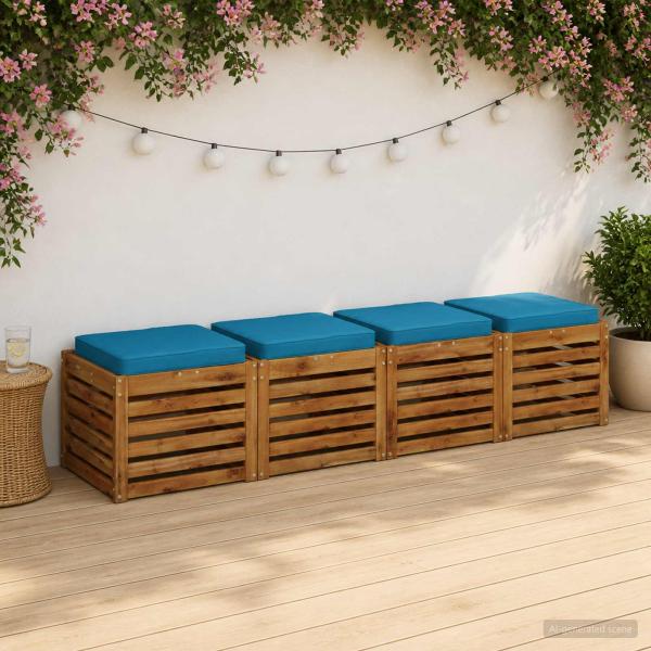 ARDEBO.de - 4-teilige Sitzkissen VUGHT 4 pcs 100 % Polyester Himmelblau