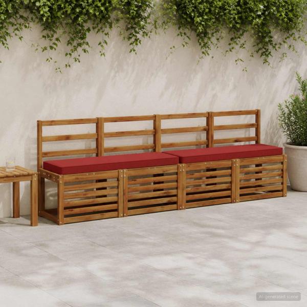 ARDEBO.de - 1-teiliges Bankkissen VUGHT 100 % Polyester Weinrot