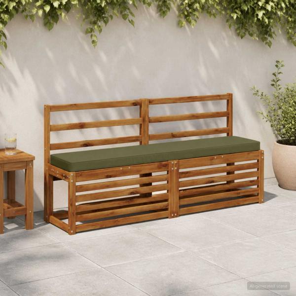 ARDEBO.de - 2-teilige Bankkissen VUGHT 2 pcs 100 % Polyester Olivgrün