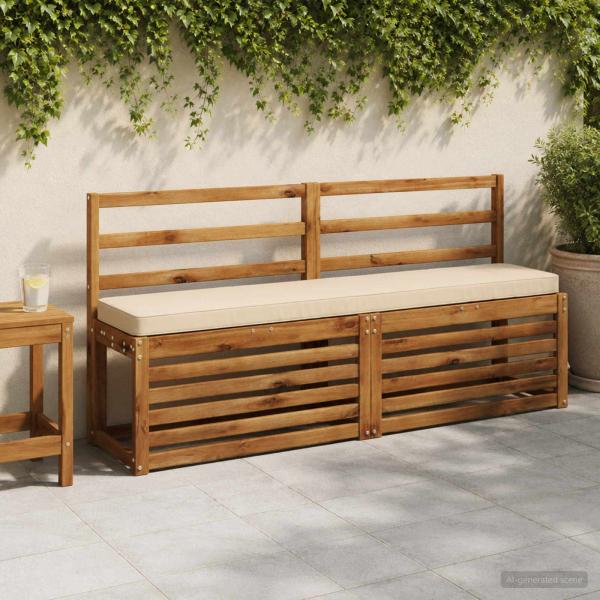 ARDEBO.de - 2-teilige Bankkissen VUGHT 2 stk. 100 % Polyester Creme