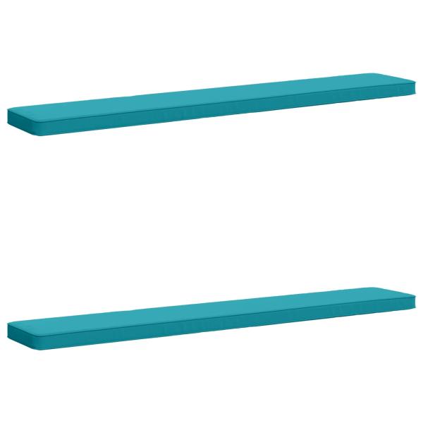 ARDEBO.de - 2-teilige Bankkissen VUGHT 2 pcs 100 % Polyester Türkis