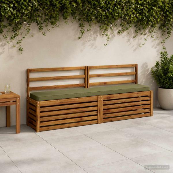ARDEBO.de - 2-teilige Bankkissen VUGHT 2 pcs 100 % Polyester Olivgrün
