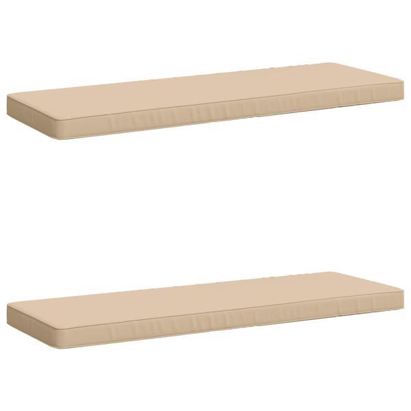 ARDEBO.de - 2-teilige Bankkissen VUGHT 2 stk. 100 % Polyester Creme