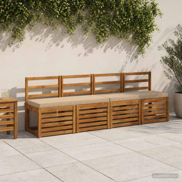 ARDEBO.de - 1-teiliges Bankkissen VUGHT 100 % Polyester Sand
