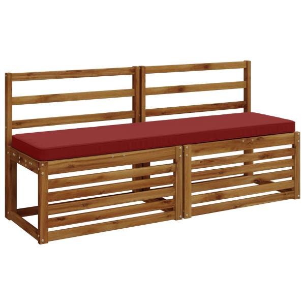 2-teilige Bankkissen VUGHT 2 stk. 100 % Polyester Weinrot