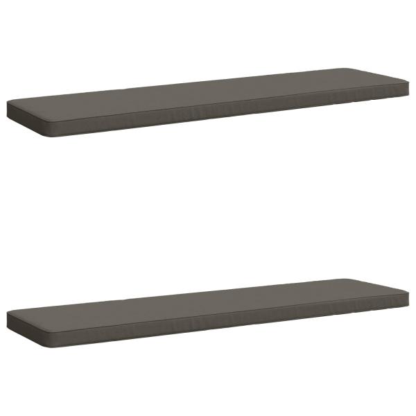 ARDEBO.de - 2-teilige Bankkissen VUGHT 2 stk. 100 % Polyester Grau