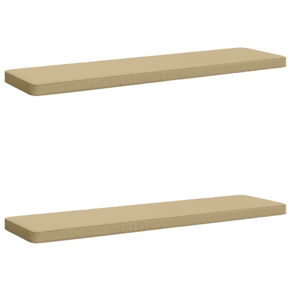 ARDEBO.de - 2-teilige Bankkissen VUGHT 2 stk. 100 % Polyester Beige