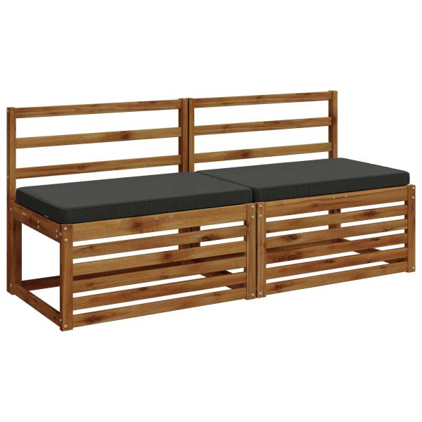 2-teilige Bankkissen VUGHT 2 stk. 100 % Polyester Anthrazit