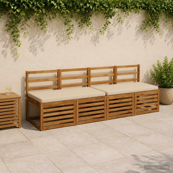 ARDEBO.de - 2-teilige Bankkissen VUGHT 2 stk. 100 % Polyester Creme