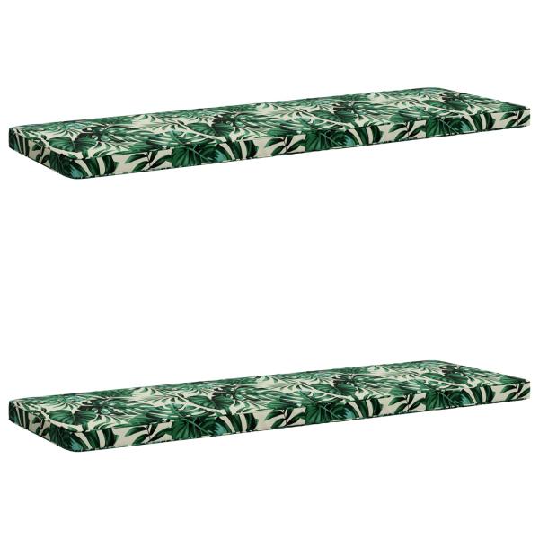 ARDEBO.de - 2-teilige Bankkissen VUGHT 2 stk. 100 % Polyester Blattmuster