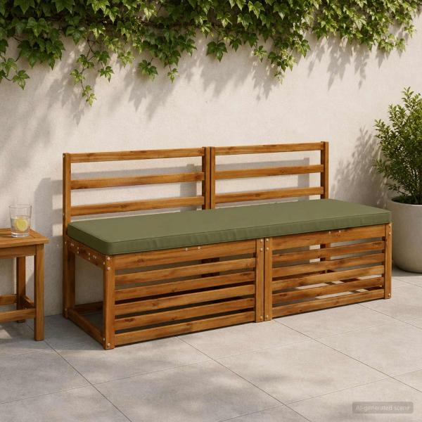 ARDEBO.de - 2-teilige Bankkissen VUGHT 2 stk. 100 % Polyester Olivgrün