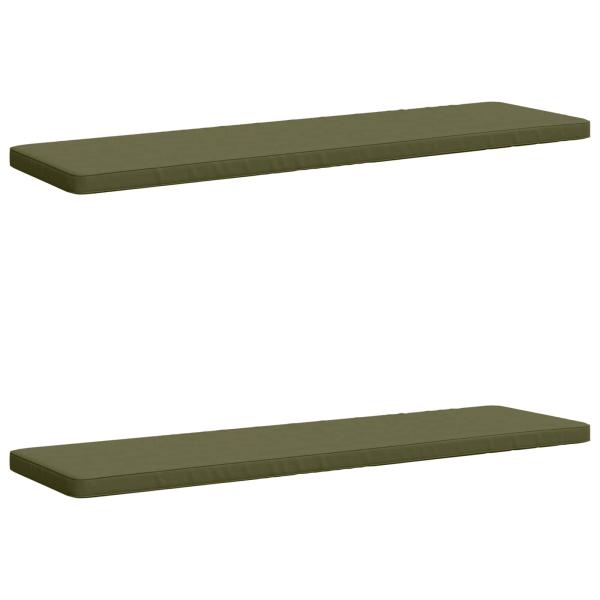 ARDEBO.de - 2-teilige Bankkissen VUGHT 2 stk. 100 % Polyester Olivgrün