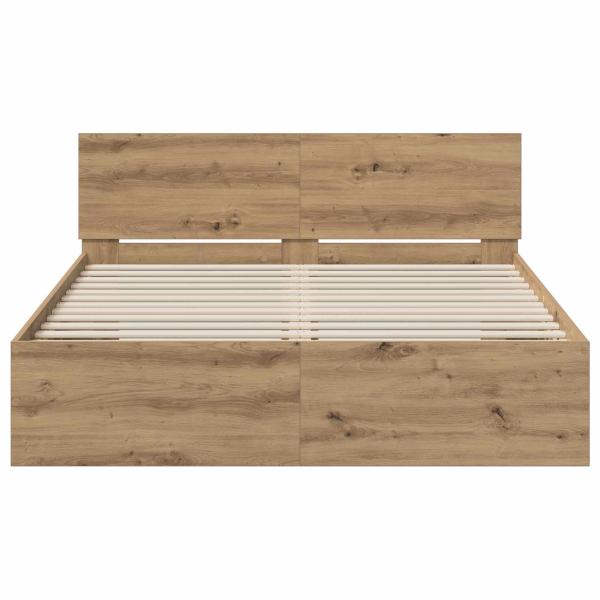 Bettgestell mit Kopfteil Artisan-Eiche 120 x 200 cm
