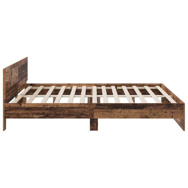 Bettgestell mit Kopfteil Altholz 200 x 200 cm Holzwerkstoff