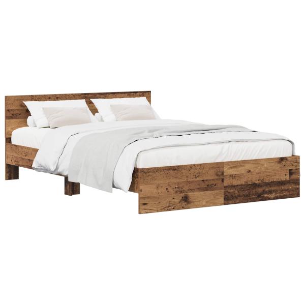 ARDEBO.de - Bettgestell mit Kopfteil Altholz 140 x 200 cm Holzwerkstoff