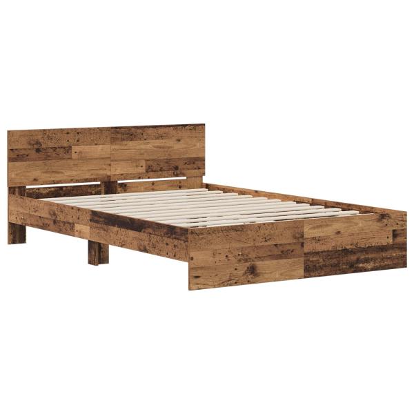 Bettgestell mit Kopfteil Altholz 140 x 200 cm Holzwerkstoff