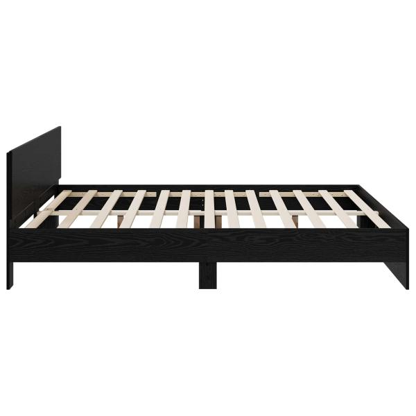 Bettgestell mit Kopfteil Schwarz Eichen-Optik 200 x 200 cm