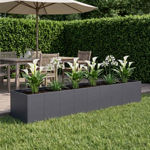 ARDEBO.de - Garten-Pflanzgefäß Anthrazit 360 x 80 x 60 cm