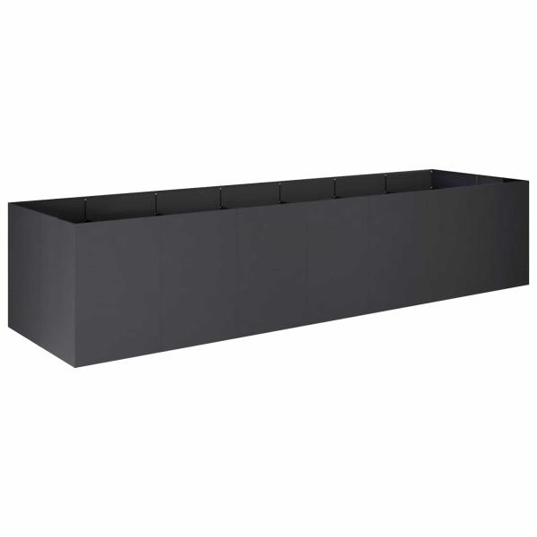Garten-Pflanzgef?? Schwarz 280 x 80 x 60 cm Kaltgewalzter Stahl