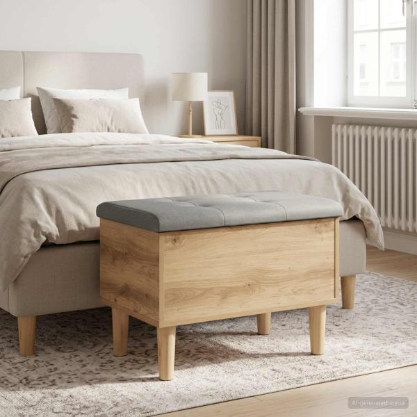 ARDEBO.de - Aufbewahrungsbank mit Kissen Artisan-Eiche 62 x 42 x 46 cm