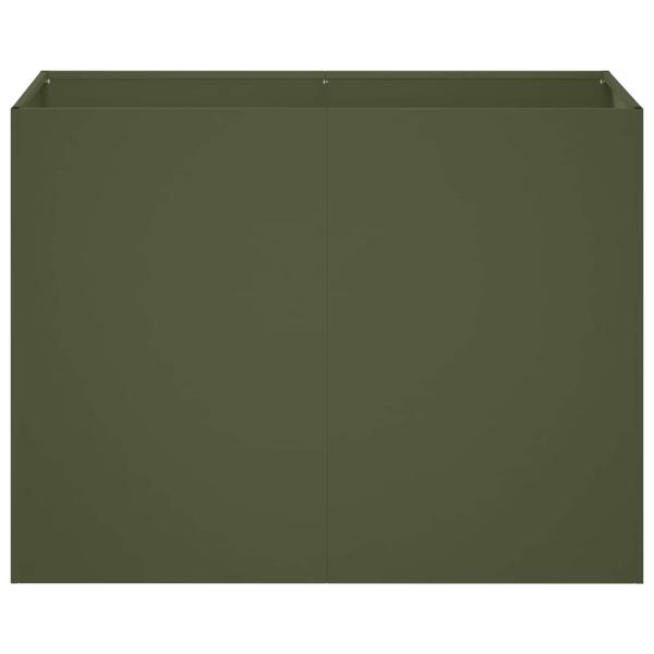 Garten-Pflanzgefäß Olivgrün 80 x 40 x 60 cm Kaltgewalzter Stahl